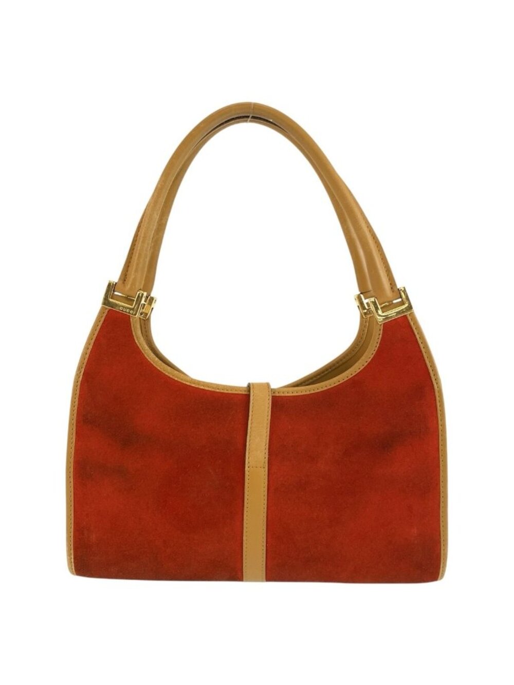 Gucci Jackie Orange Gold Suede Leather Tote Bag - Picture 2 of 9